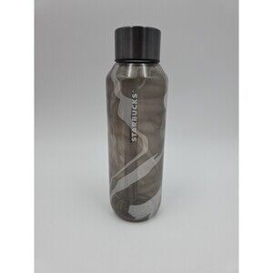 2022 Starbucks Smoke Wave Marble  Glass Water Bottle - Clear - 20oz Smoky